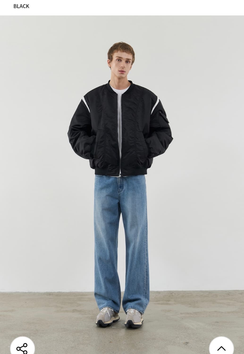 (새상품)(L) 드로우핏 라인 포인트 퍼커링 MA-1 자켓 [BLACK] 상품이미지4