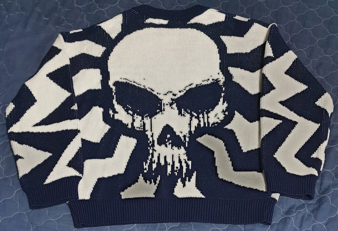 WOOZO 데드 오컬트 지그재그 니트 네이비 (L) 상품이미지2
