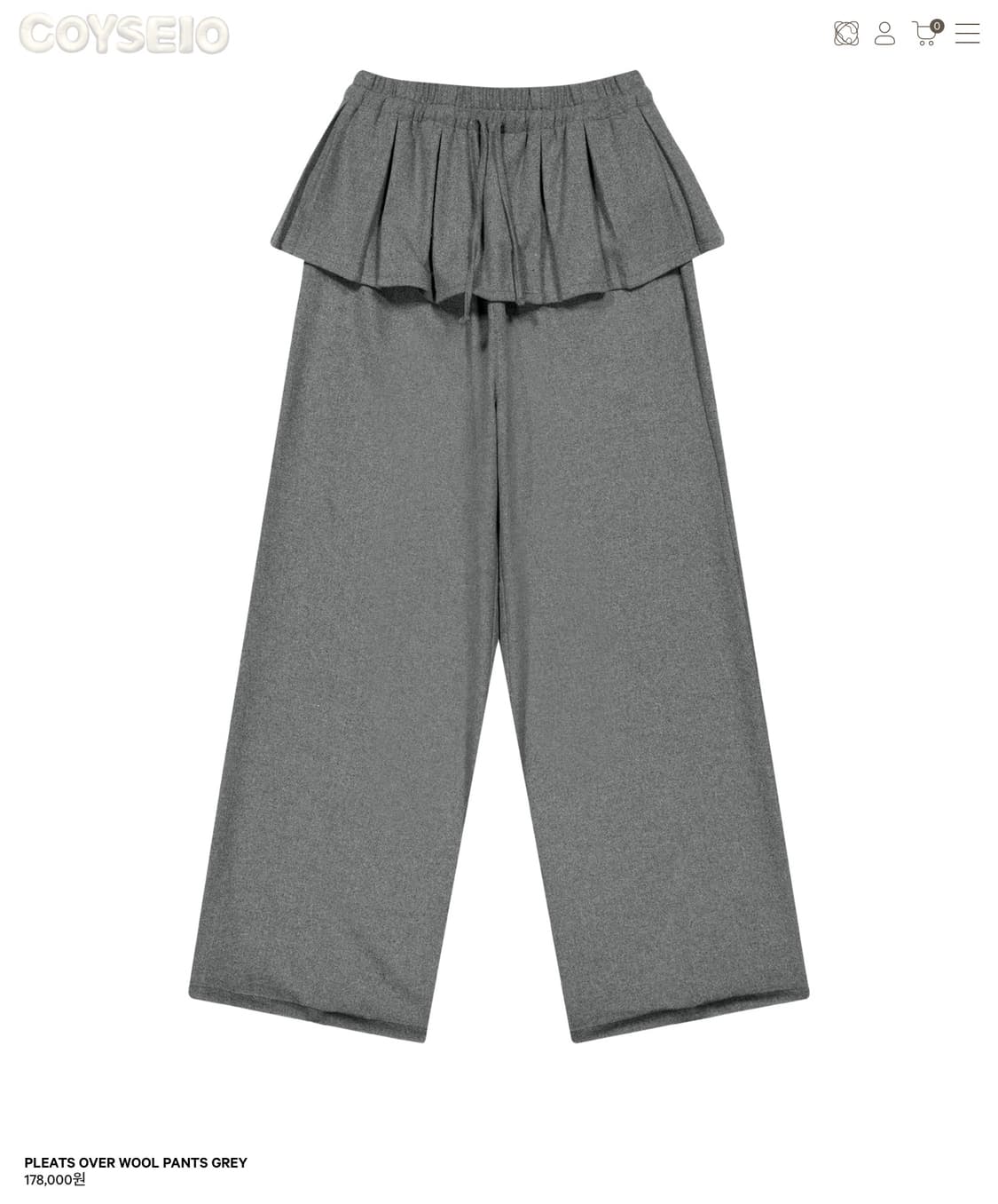 코이세이오 PLEATS OVER WOOL PANTS  플리츠 와이드 팬츠 상품이미지1