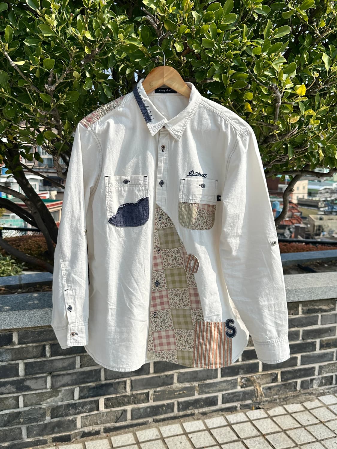 드럭스토어 패치워크 자수 셔츠 상품이미지9