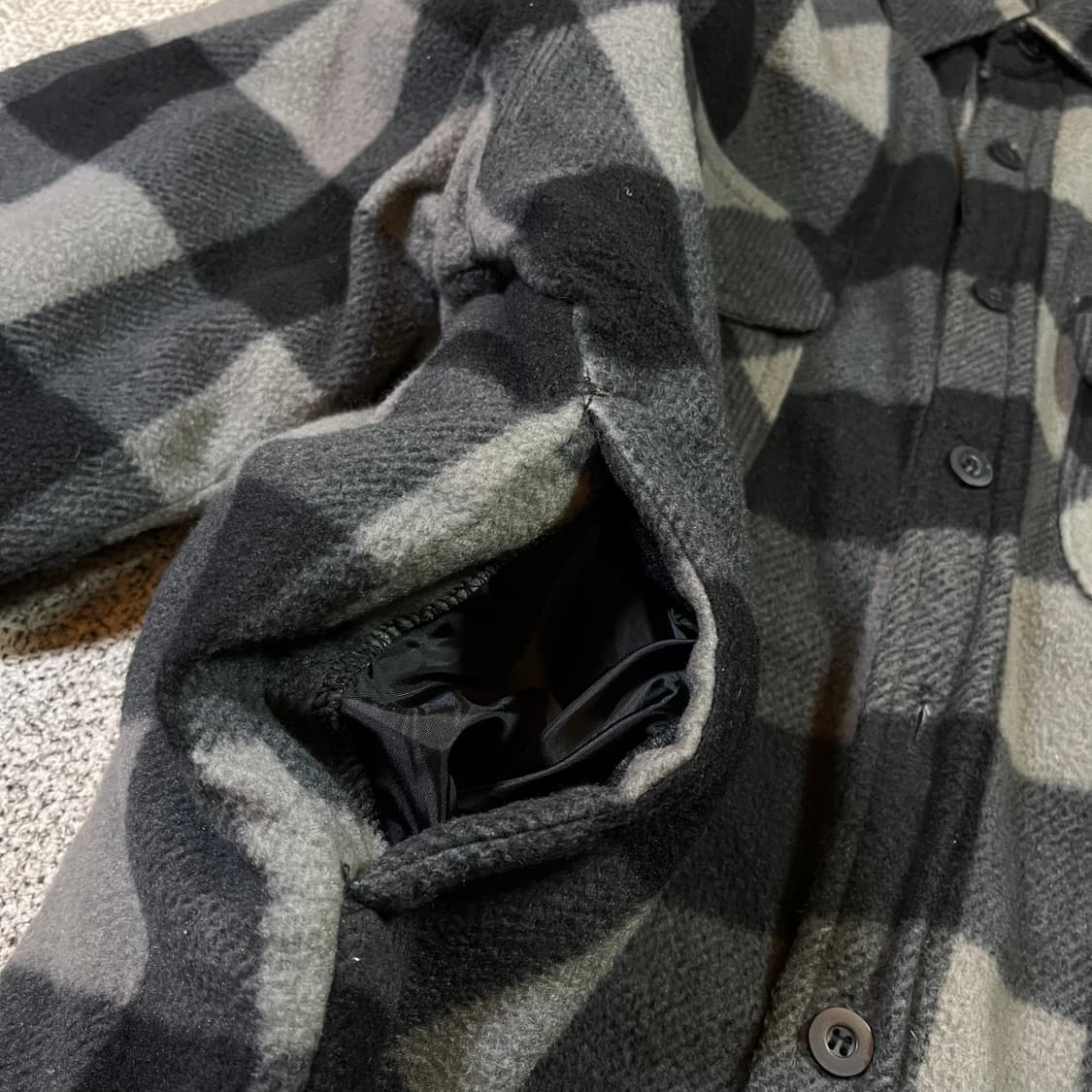 디키즈 타탄 체크 셔츠 누빔 플리스 자켓 상품이미지3