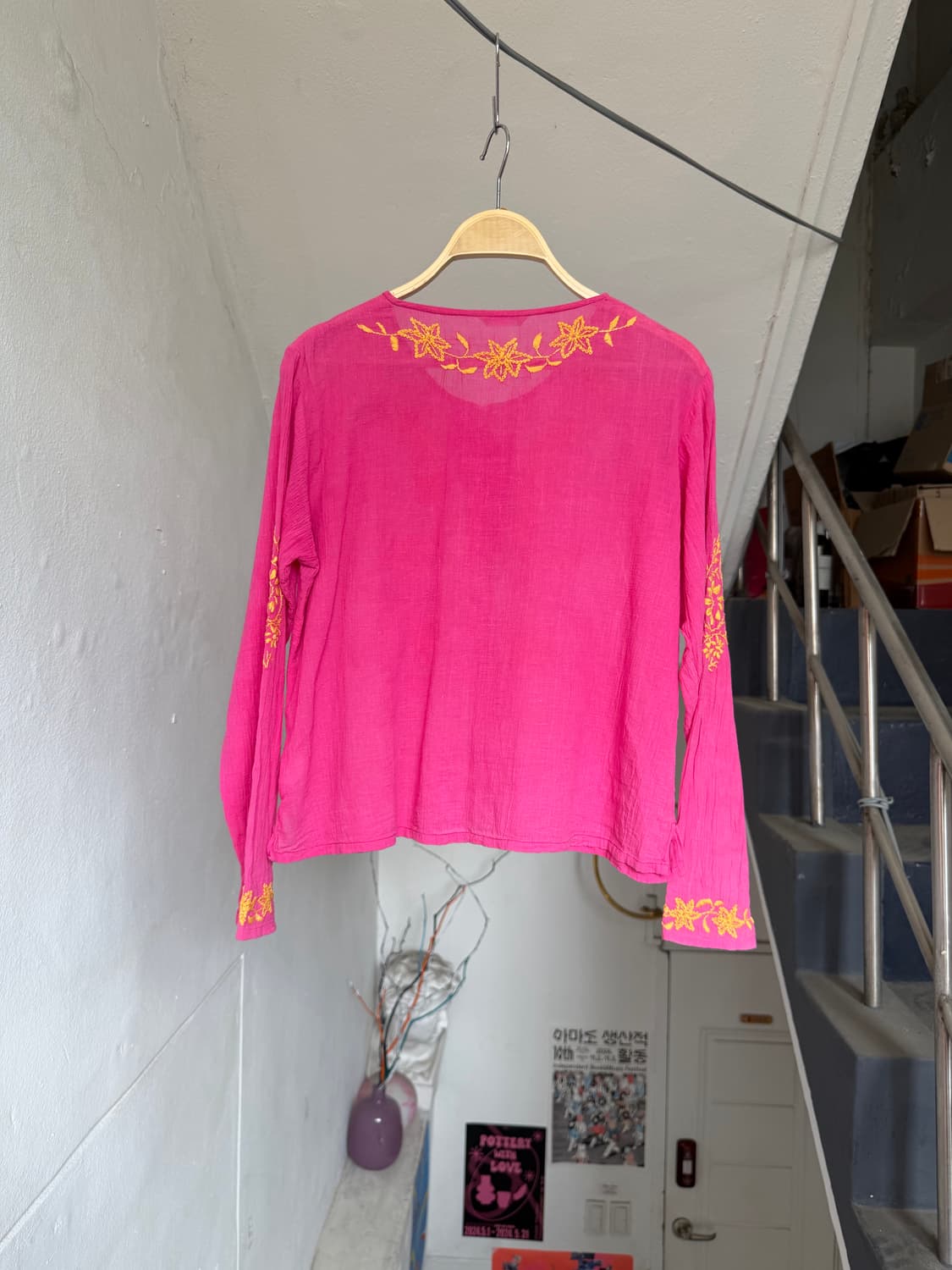 에스닉 거즈 코튼 자수 크롭 가디건 상품이미지5