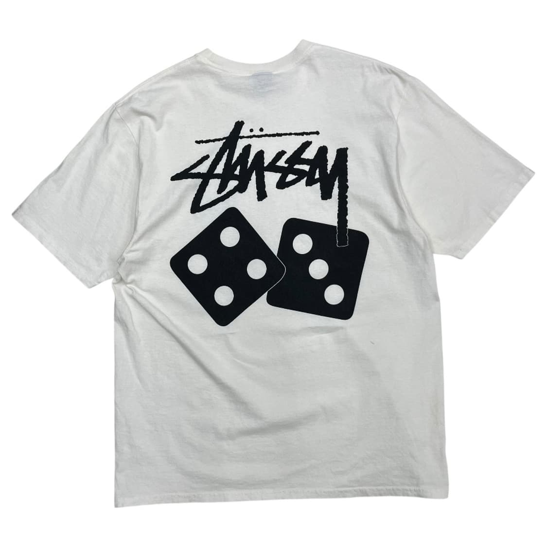 스투시 백 주사위로고 화이트 반팔티 L 상품이미지4
