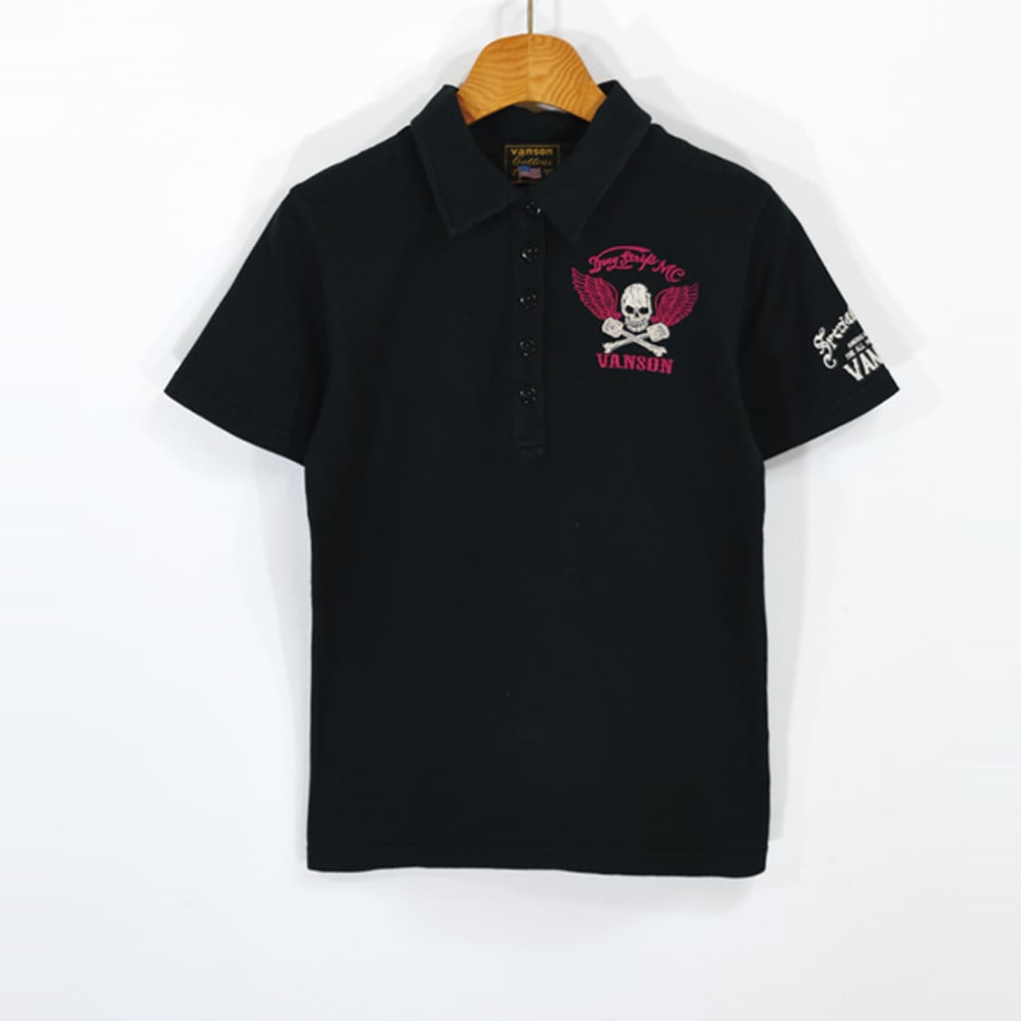 VANSON 스컬윙카라티셔츠 상품이미지1
