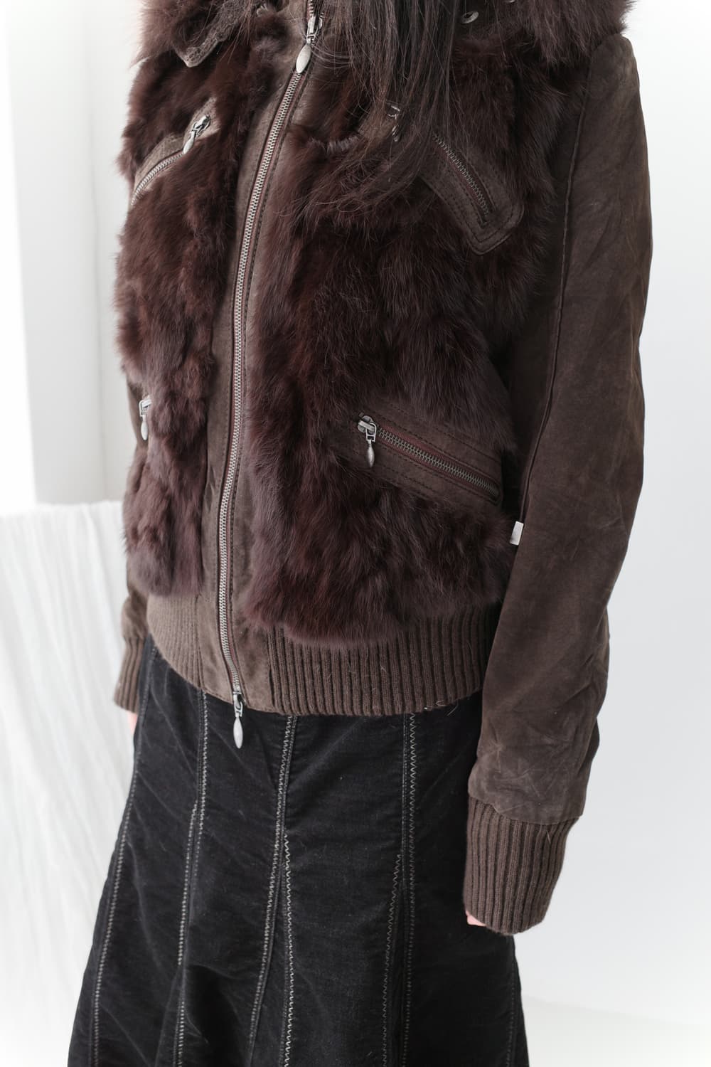 fox fur suade jacket 상품이미지7