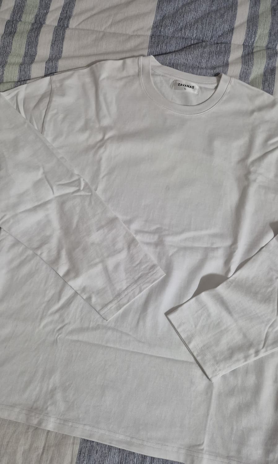 자바나스 / usa헤비코튼 롱슬리브 화이트 / L 상품이미지1