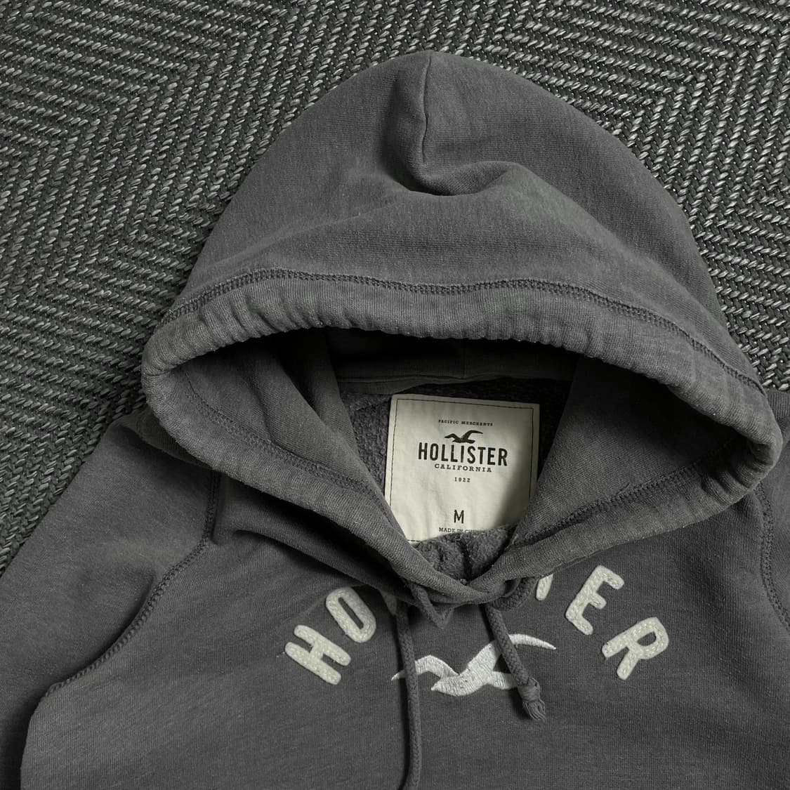 홀리스터 y2k 빅로고 자수 그레이 후드 티셔츠y 4951 상품이미지4
