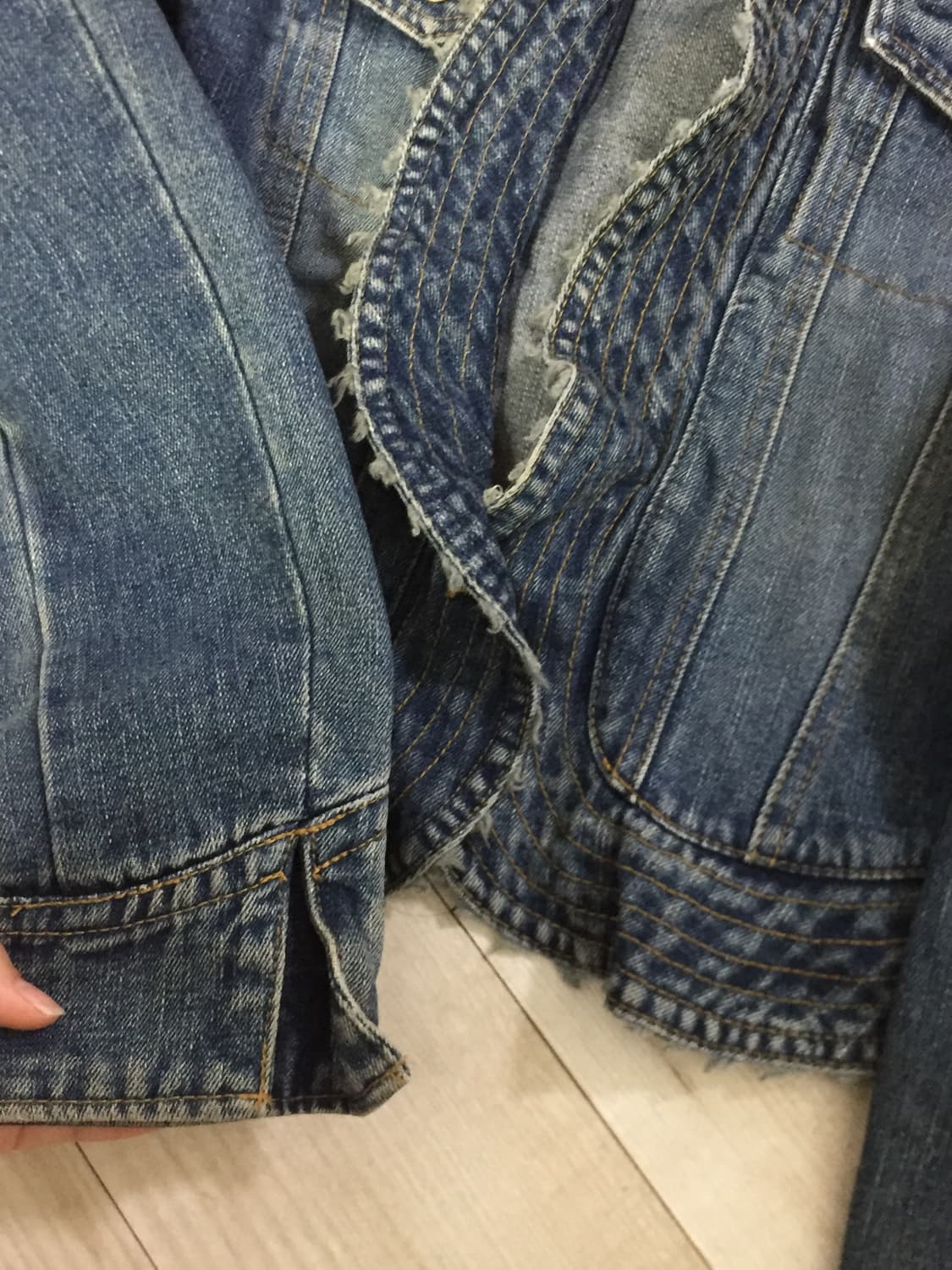 vintage denim ruffle jacket 상품이미지2