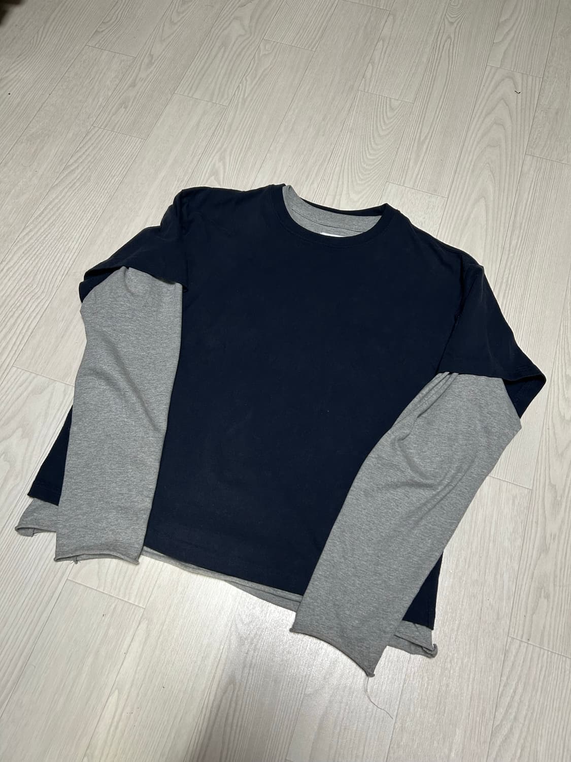 [3] seasalt 씨쏠트 레이어드티셔츠 네이비/그레이 상품이미지2