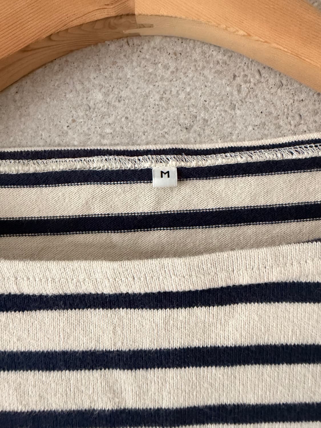 무인양품 여성 스트라이프 긴팔 티셔츠 보트넥 상품이미지2