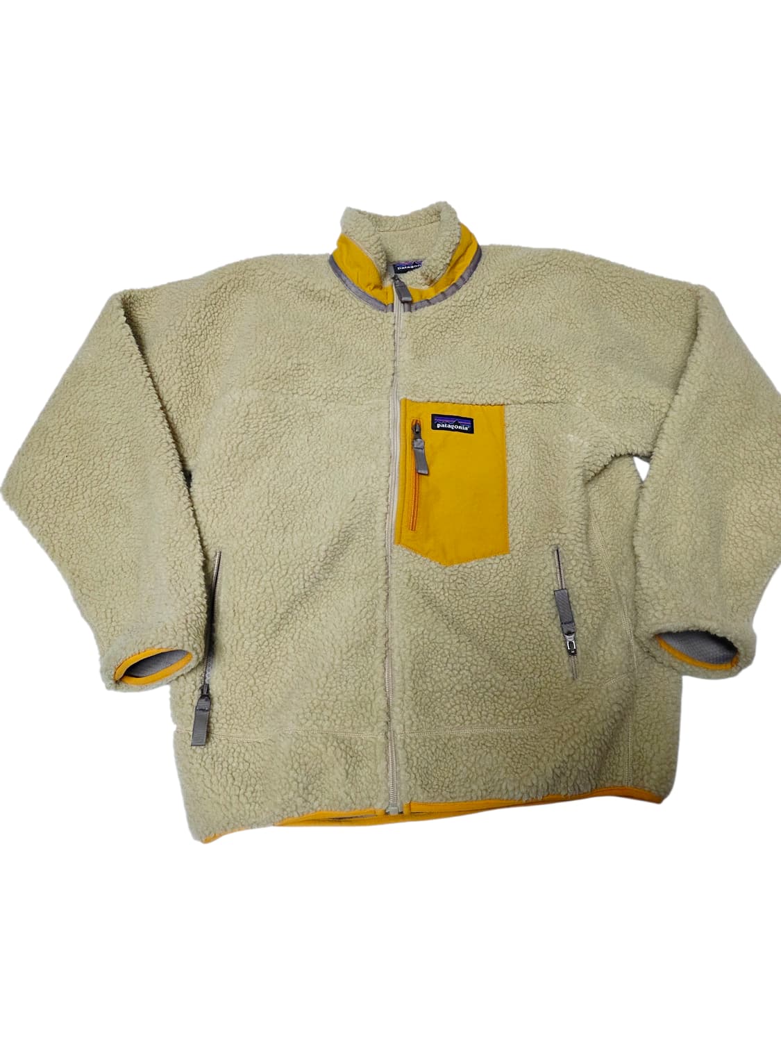 파타고니아 귀한 머스타드 배색 딥파일 레트로X 후리스 자켓 XL 실측M 상품이미지1