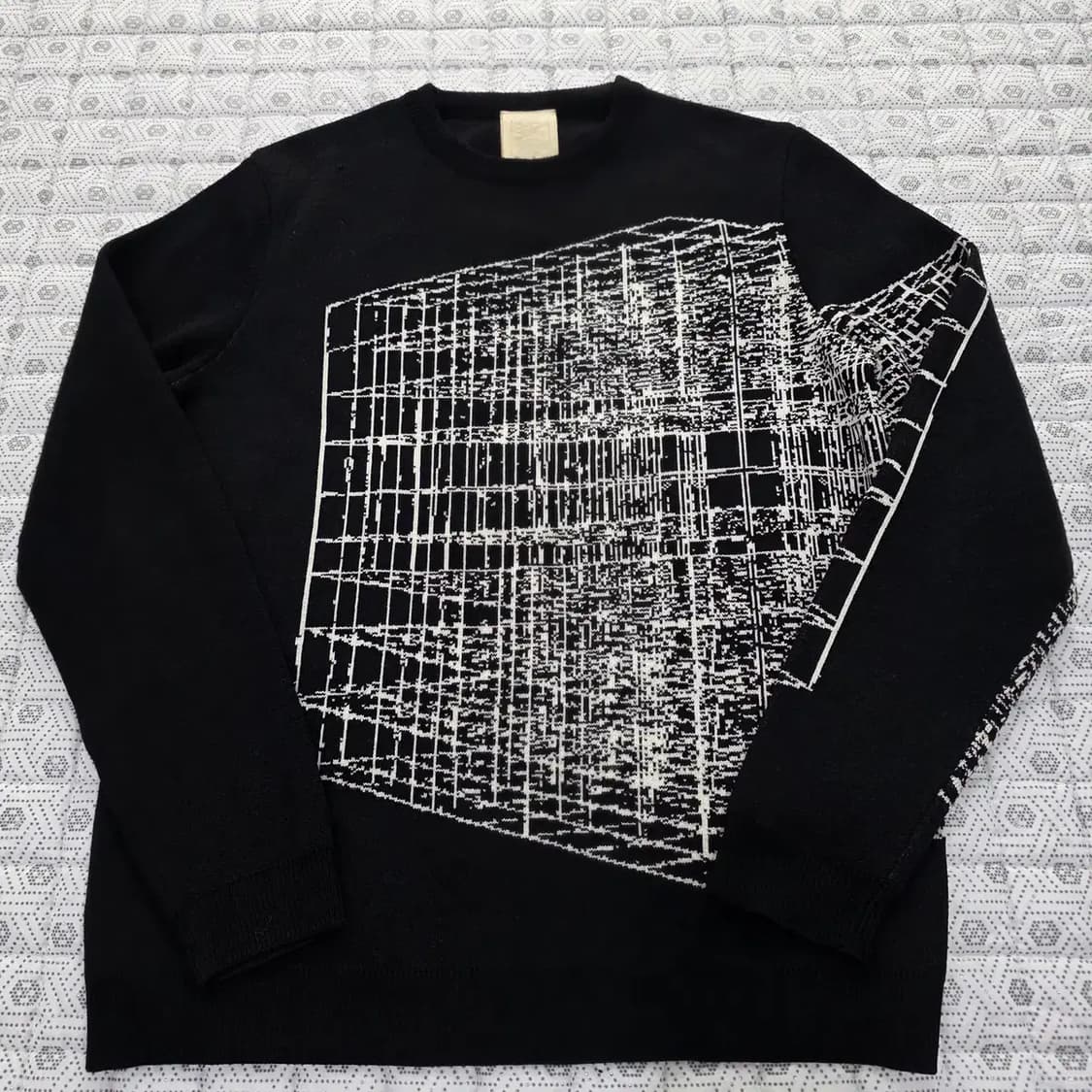 우영미 블랙 프린트 니트 스웨터 100 상품이미지3