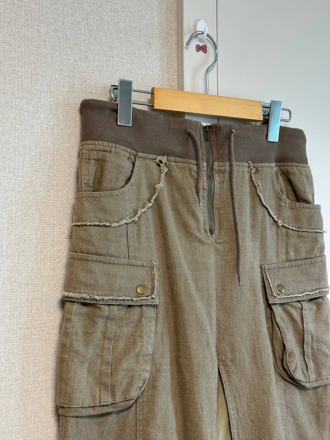 일본빈티지 카고 레이어드 트임 롱스커트 그런지 보헤미안 히피 갸루 고아깔 상품이미지2