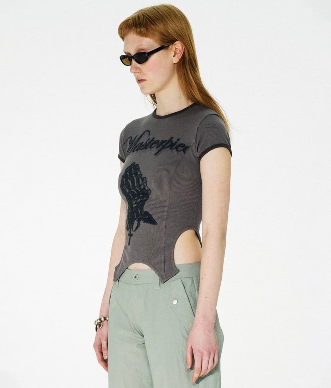 [단종]스컬프터 Masterpiece 코르셋 라인 크롭탑 티셔츠 탑 상품이미지2