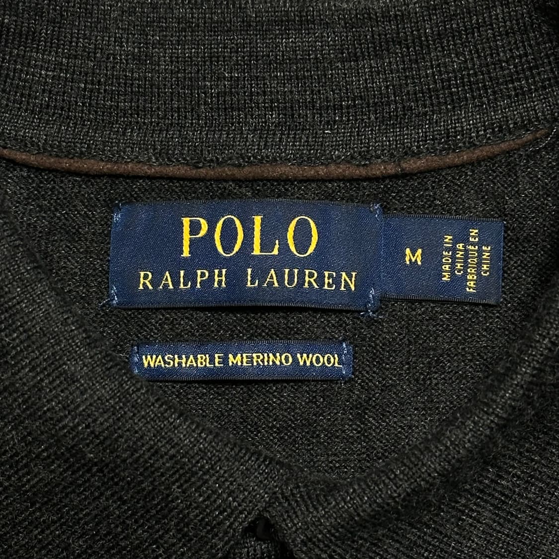 M 폴로랄프로렌 메리노 울 챠콜 카라 니트 상품이미지4