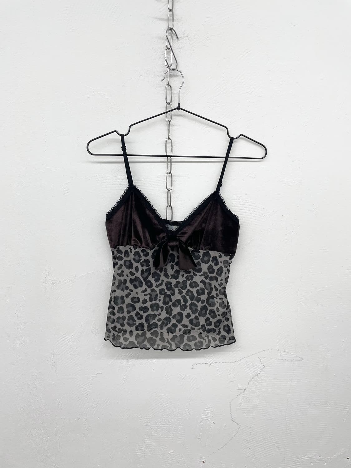 갸루 레오파드 리본 슬립 상품이미지4