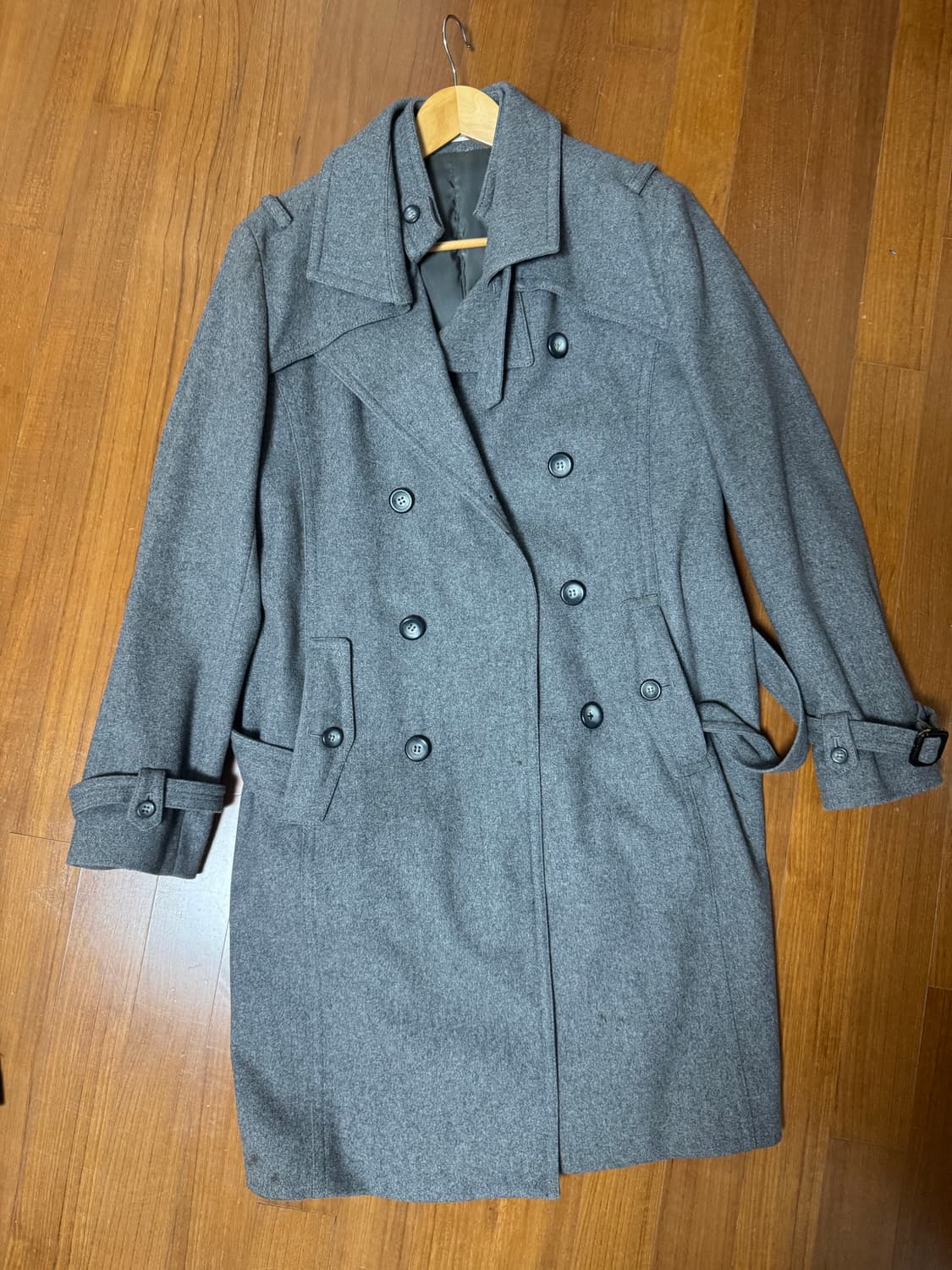 우영미 더블 롱코트 그레이 상품이미지1