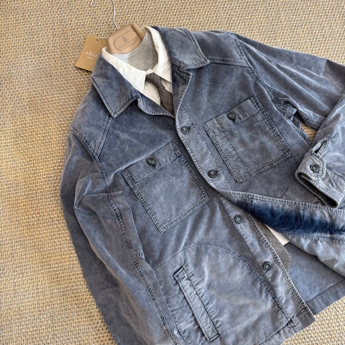 Altea 알테아 이탈리안 최고급 코듀로이 데님블루 퍼티그 초어자켓 상품이미지3