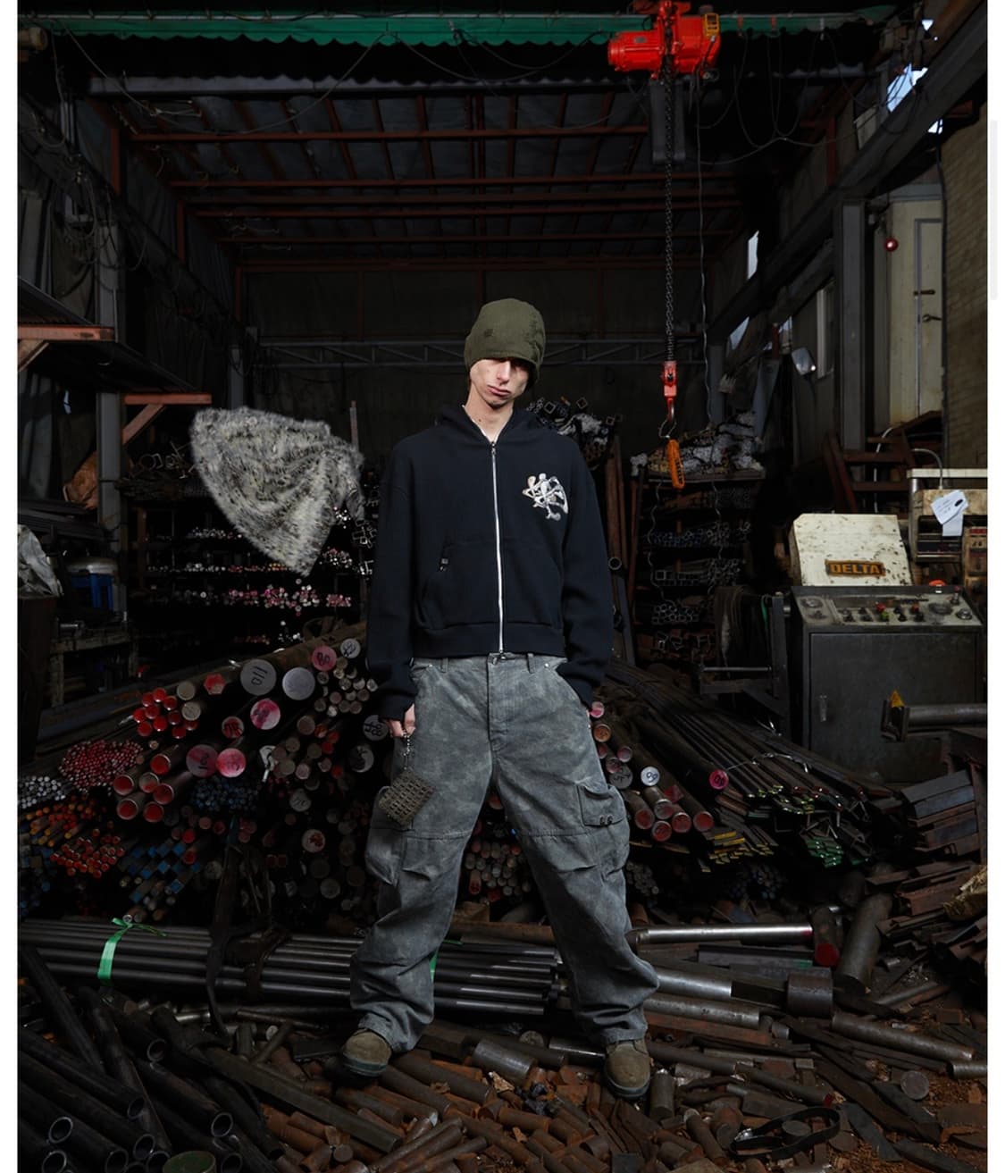 파코서플라이 로우 팟지 비니 카키 상품이미지3