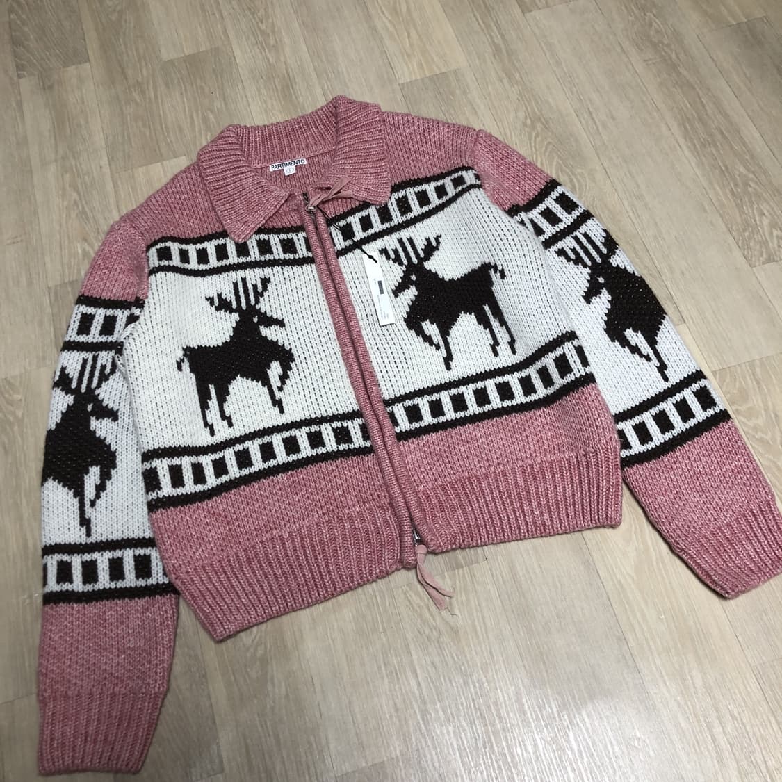 (F) 새상품 파르티멘토 PARTIMENTO 코위찬 니트 집업 가디건 상품이미지2