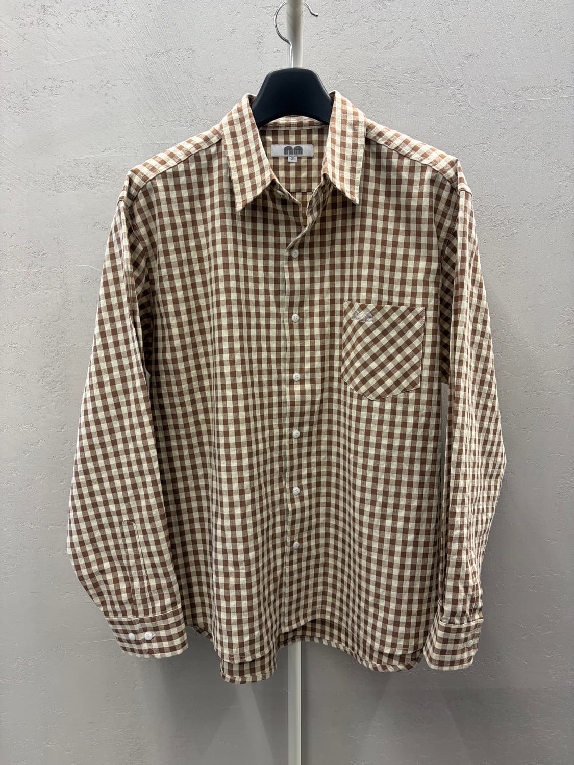 낫뉴 nn 브라운 체크 긴팔 셔츠 95 상품이미지2