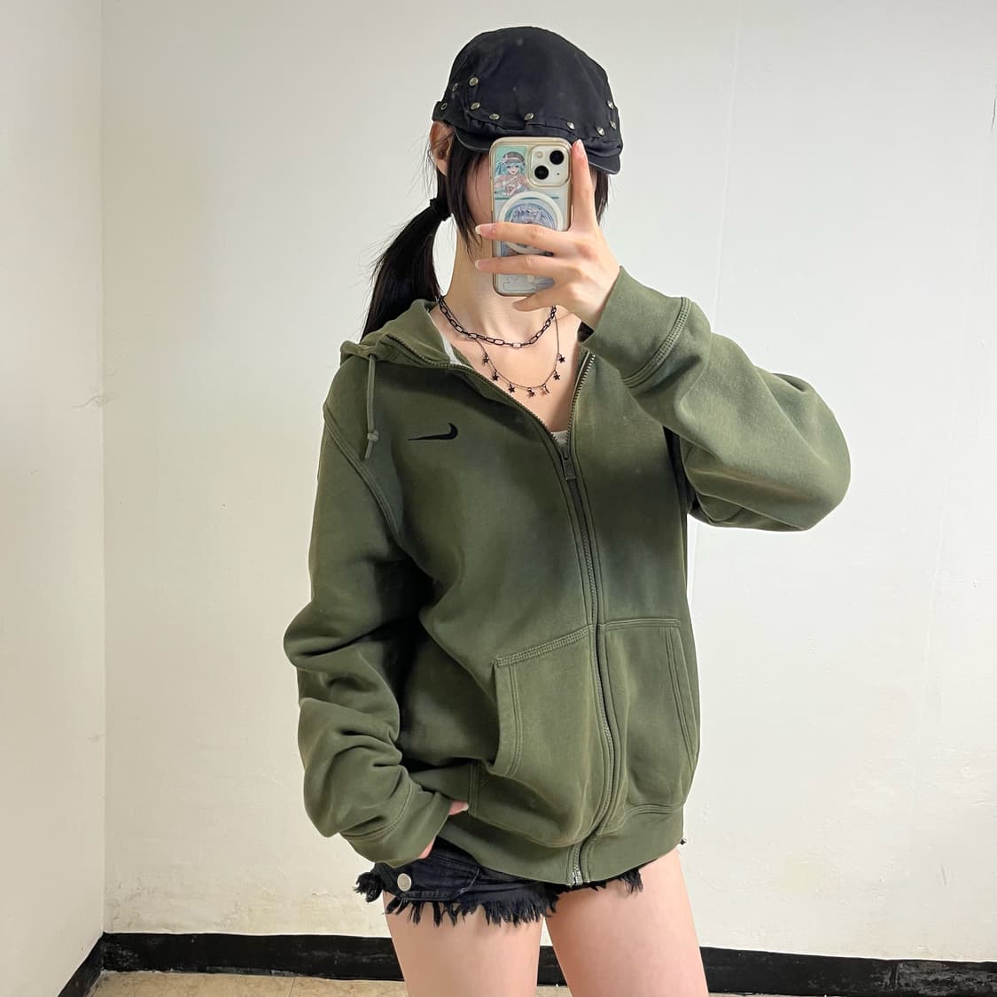 Nike khaki hoodie zip-up 상품이미지2