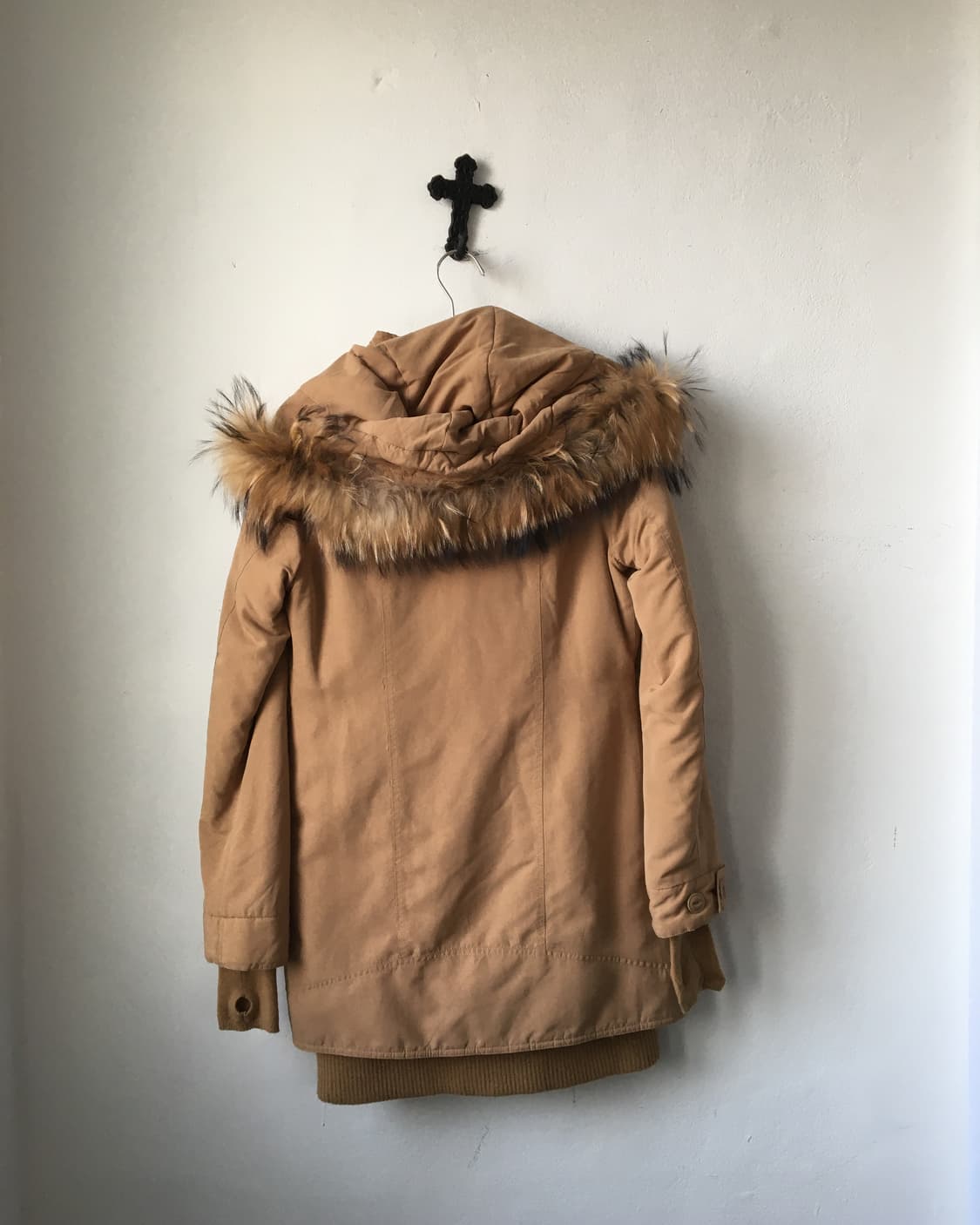 Raccoon fur hood filed jacket 상품이미지3