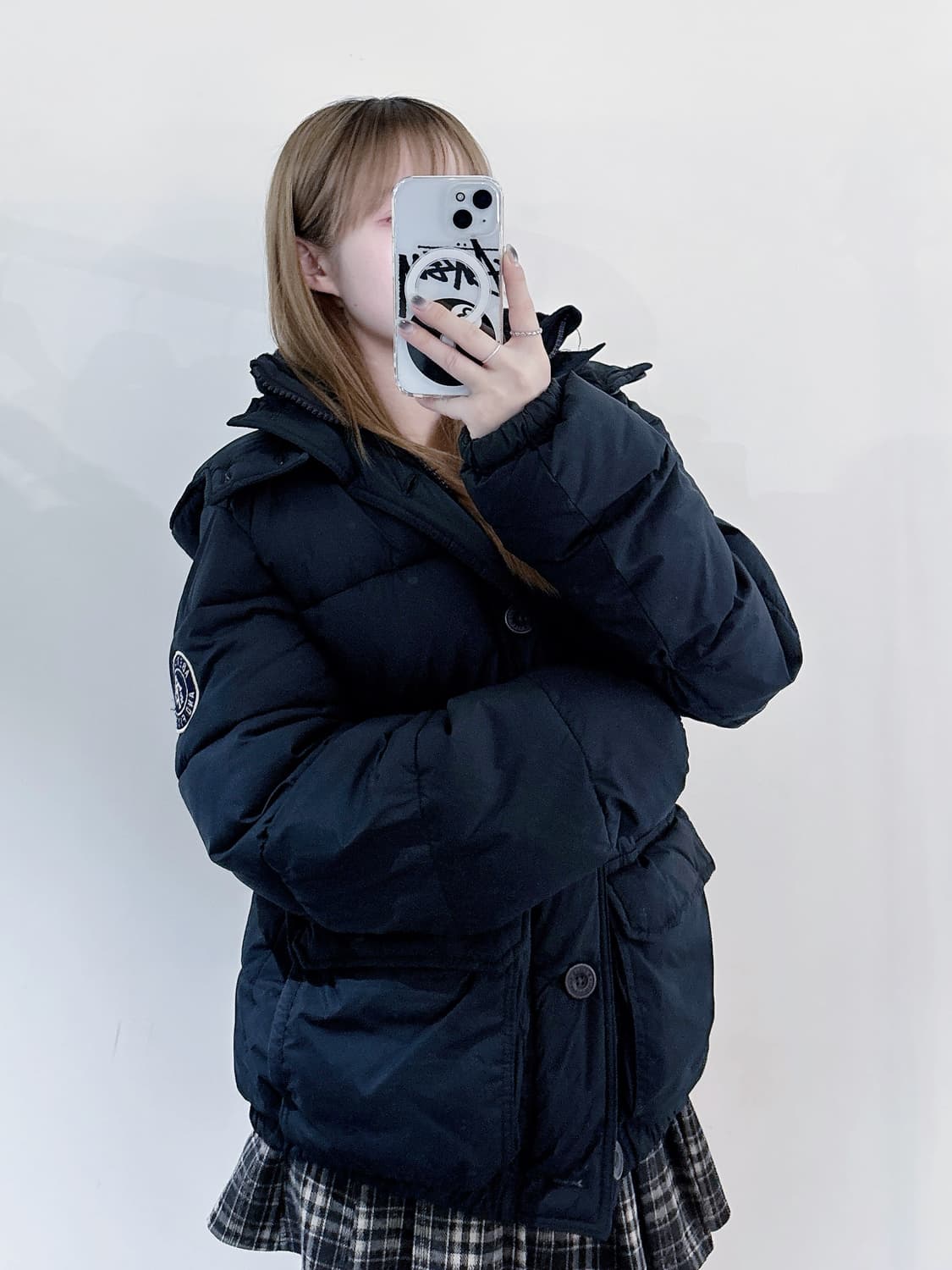 아베크롬비 블랙 패치 다운 패딩 상품이미지2