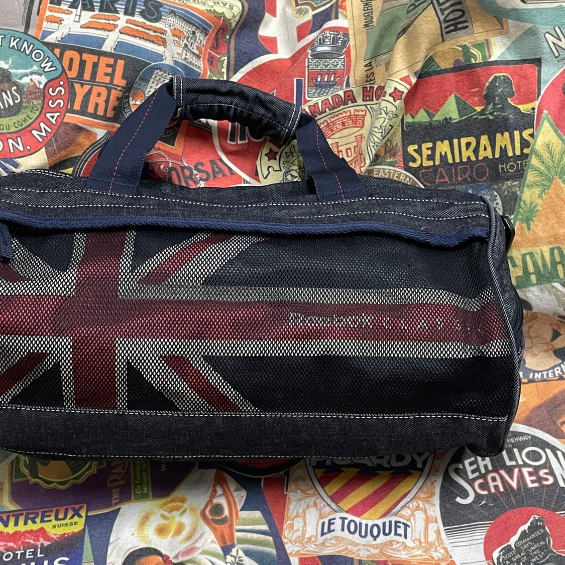 90s 리복 빅로고 데님 망치백 더플백  토트백 올드스쿨 가방 상품이미지2