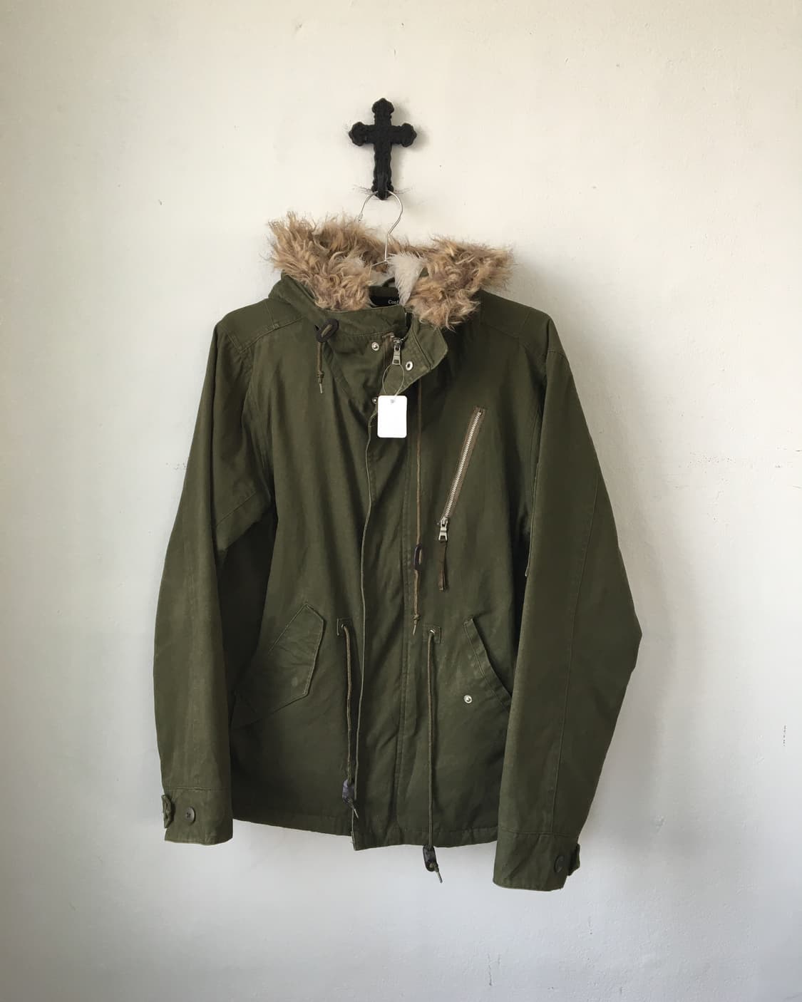 Fake fur hood filed jacket 상품이미지2