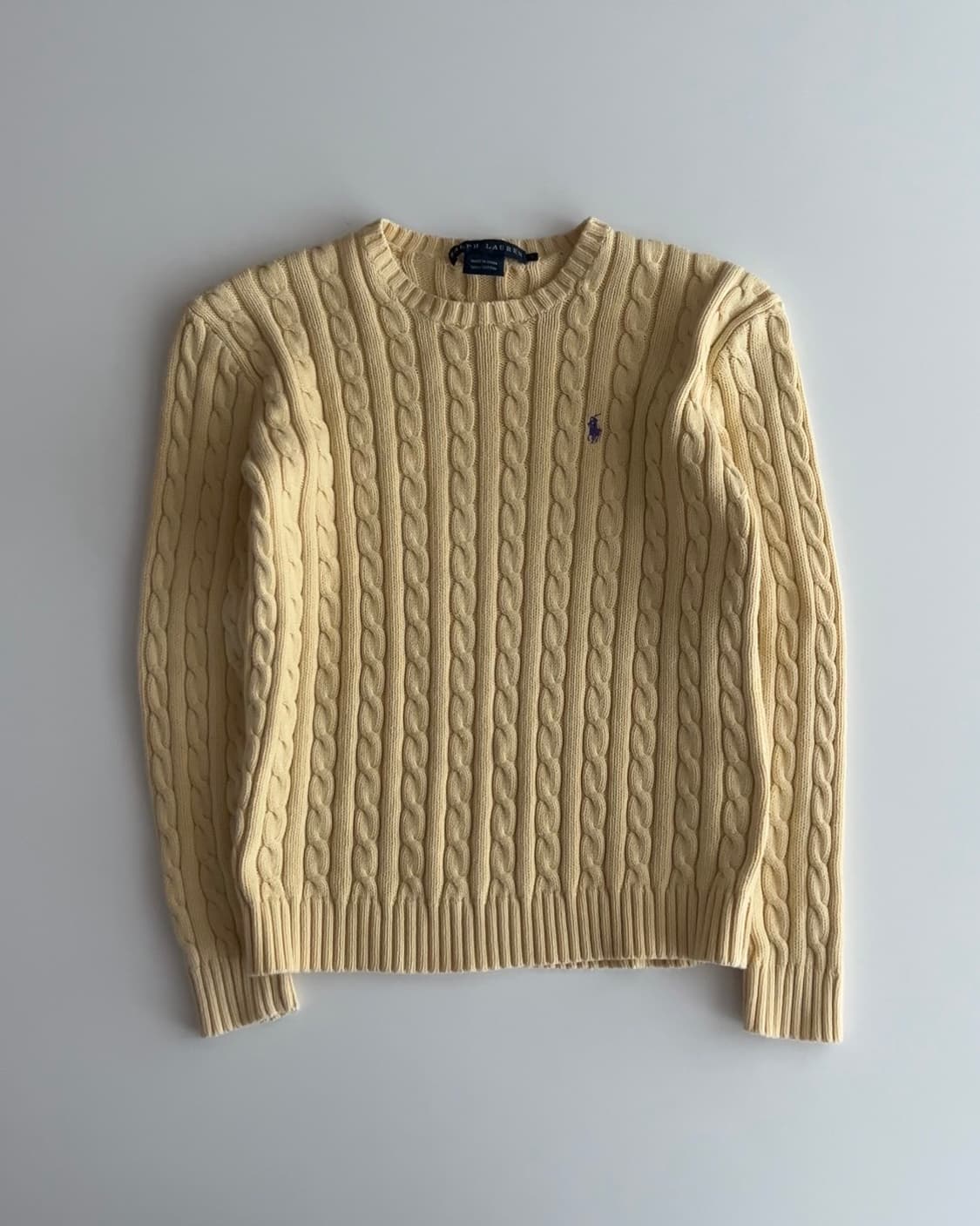 폴로 랄프로렌 우먼 옐로우 케이블 니트 S 상품이미지1