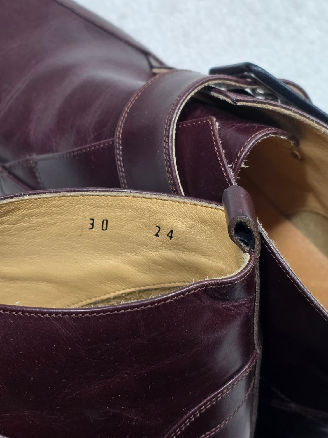 Rabokigoshi 라보키고시 블랙 가죽 버클 앵클 부츠 235 상품이미지5