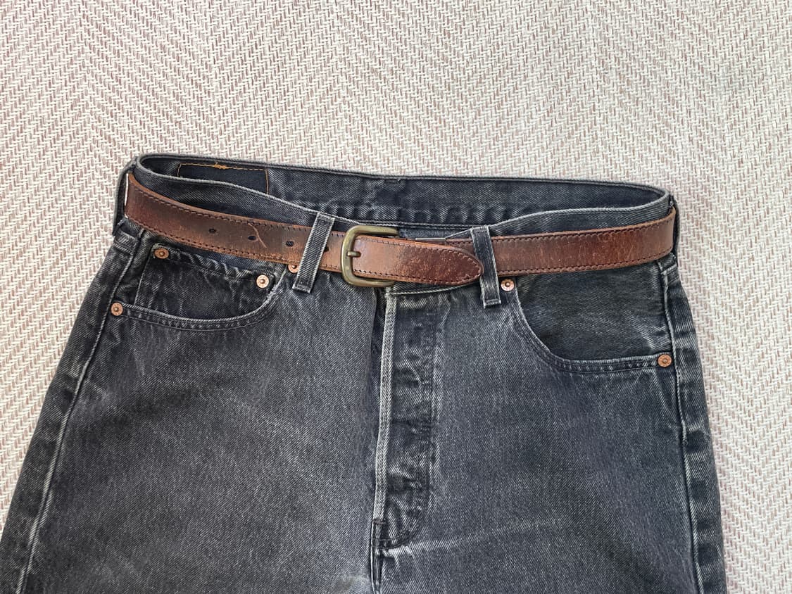 빈티지 Levis 브라운 버클 레더 벨트 상품이미지1