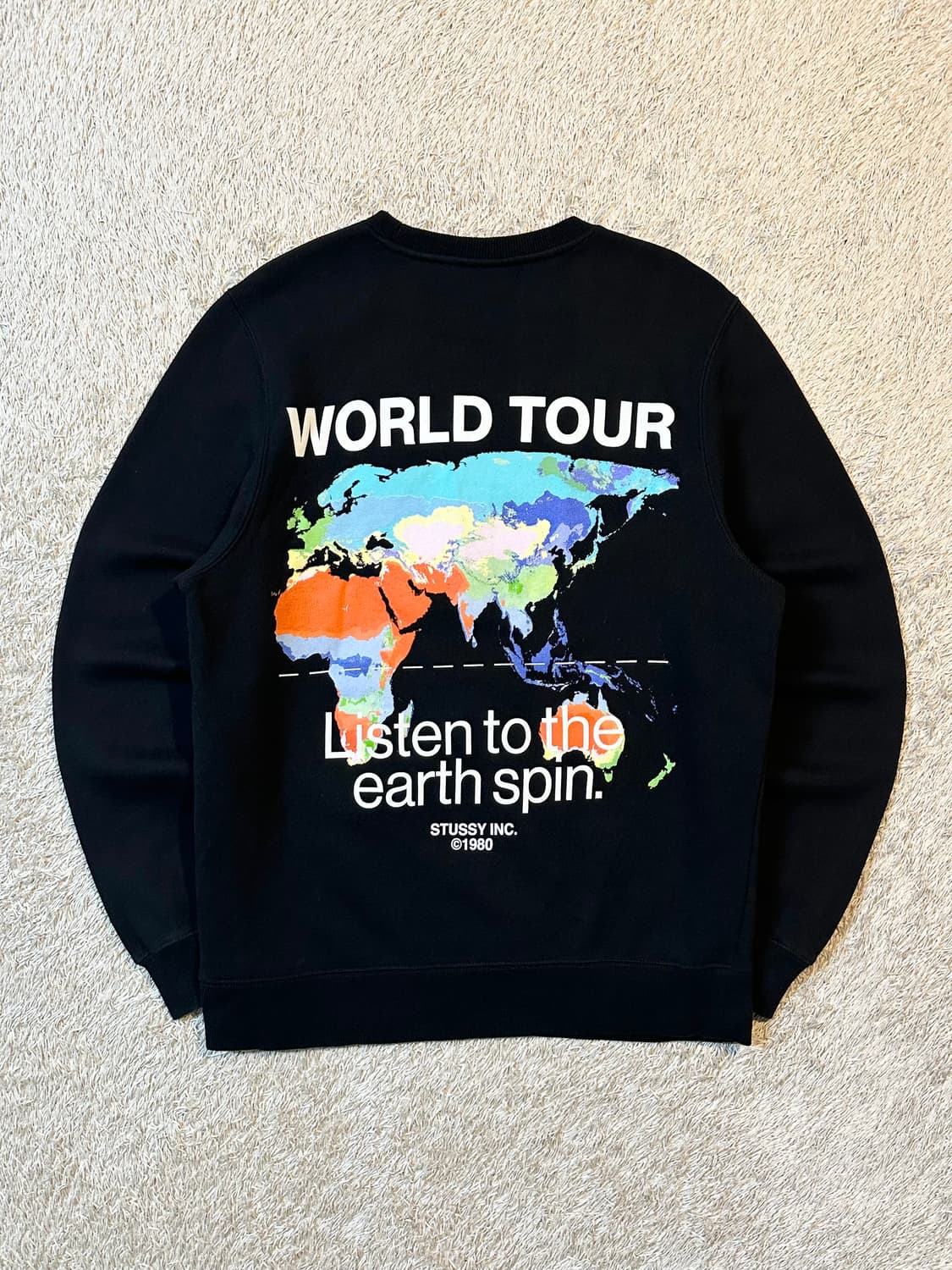 희귀) 스투시 STUSSY 월드투어 기모 맨투맨 블랙 상품이미지3