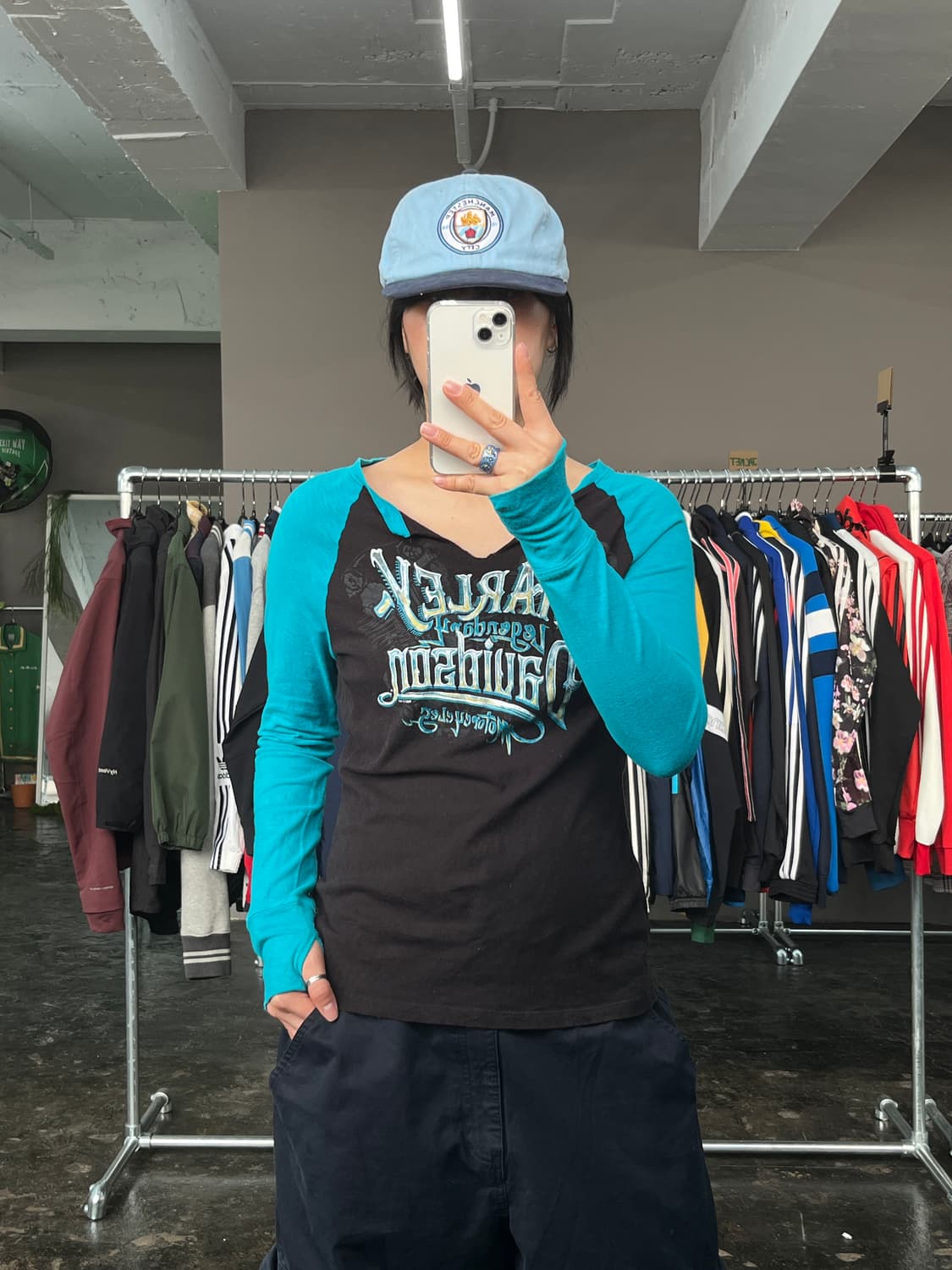 할리데이비슨 래글런 롱슬리브 티셔츠 상품이미지1