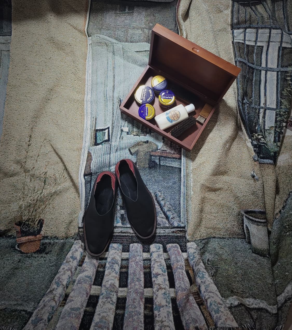 요지 야마모토 블랙 레더 플랫슈즈 상품이미지3