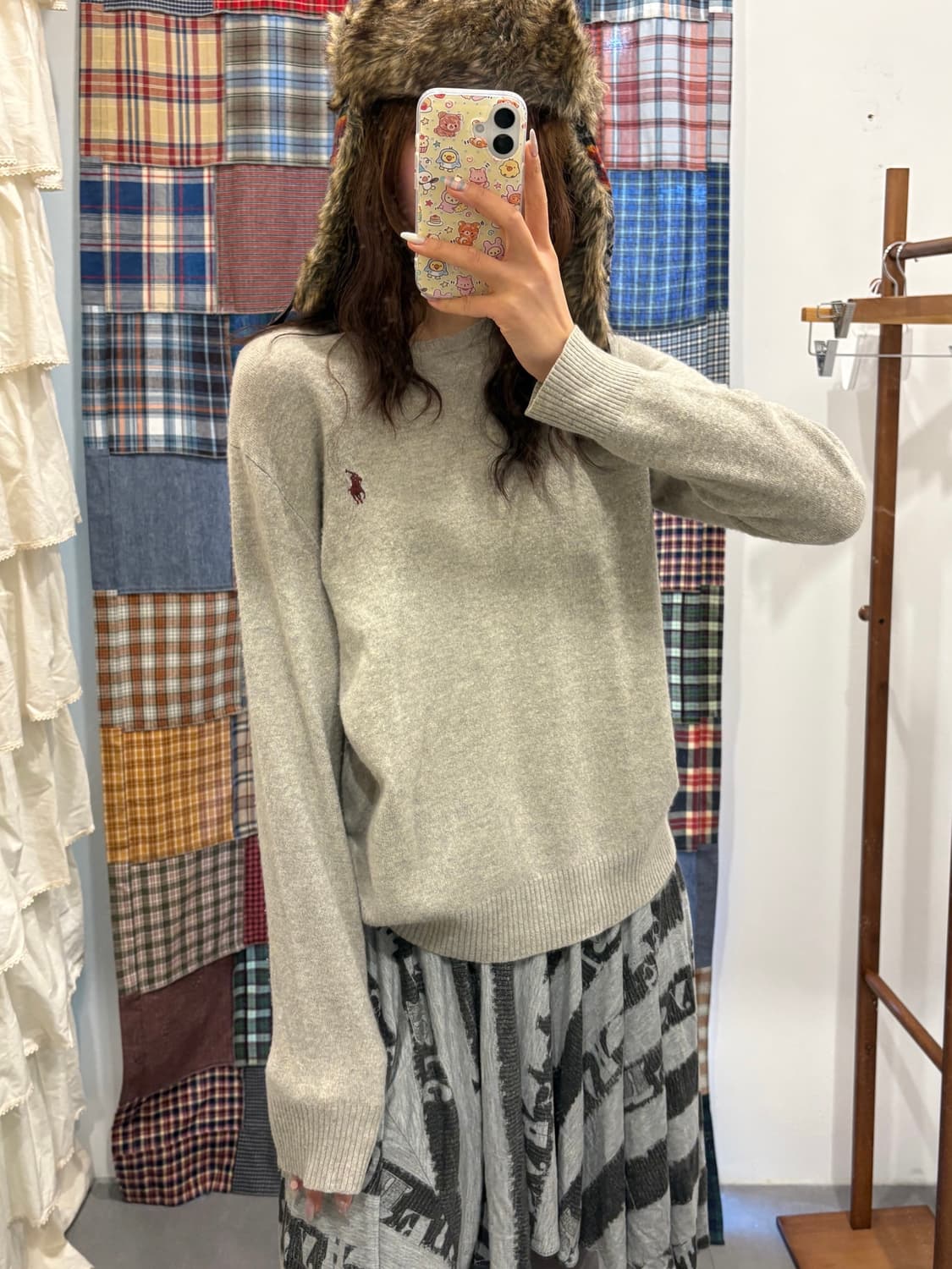 폴로 그레이 코튼 니트 상품이미지2