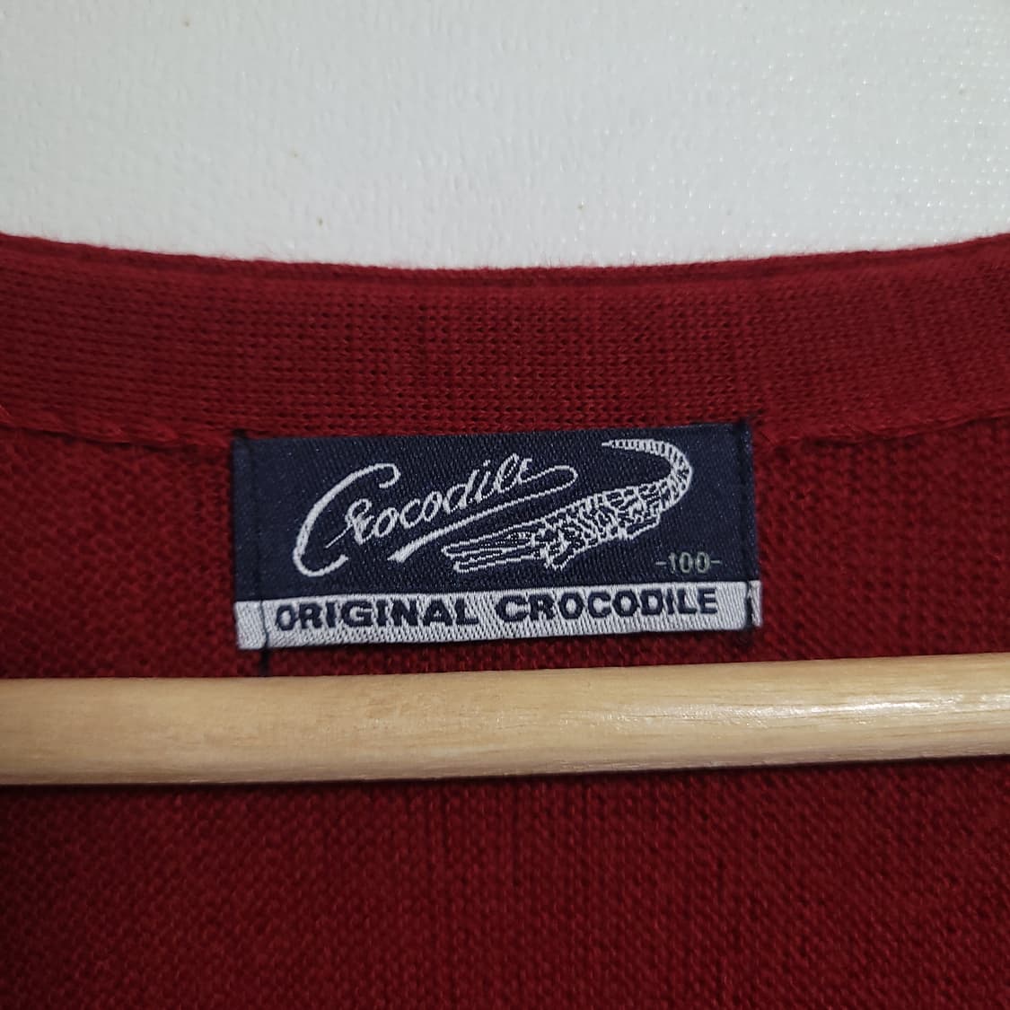 (100) CROCODILE 크로커다일 버건디 가디건 모 100% 상품이미지2