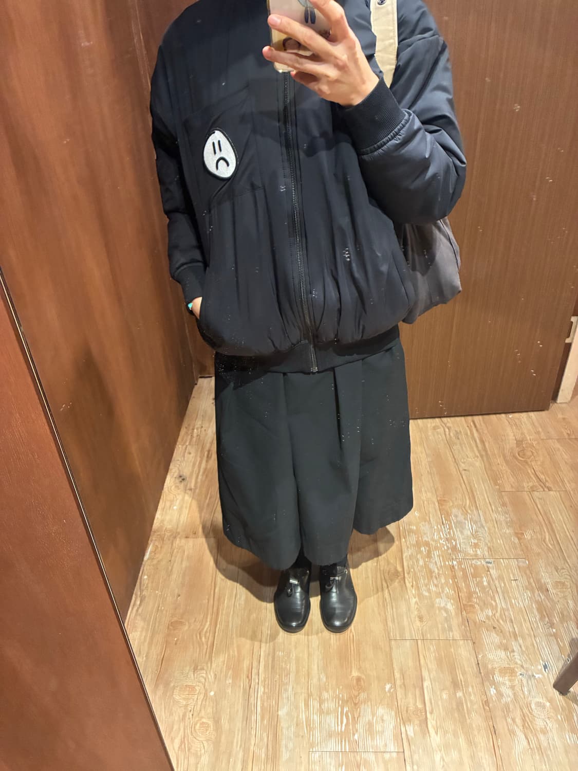 Être Cécile 에뜨레세실 새드페이스 패치 오버사이즈 봄버 재킷 S 상품이미지7