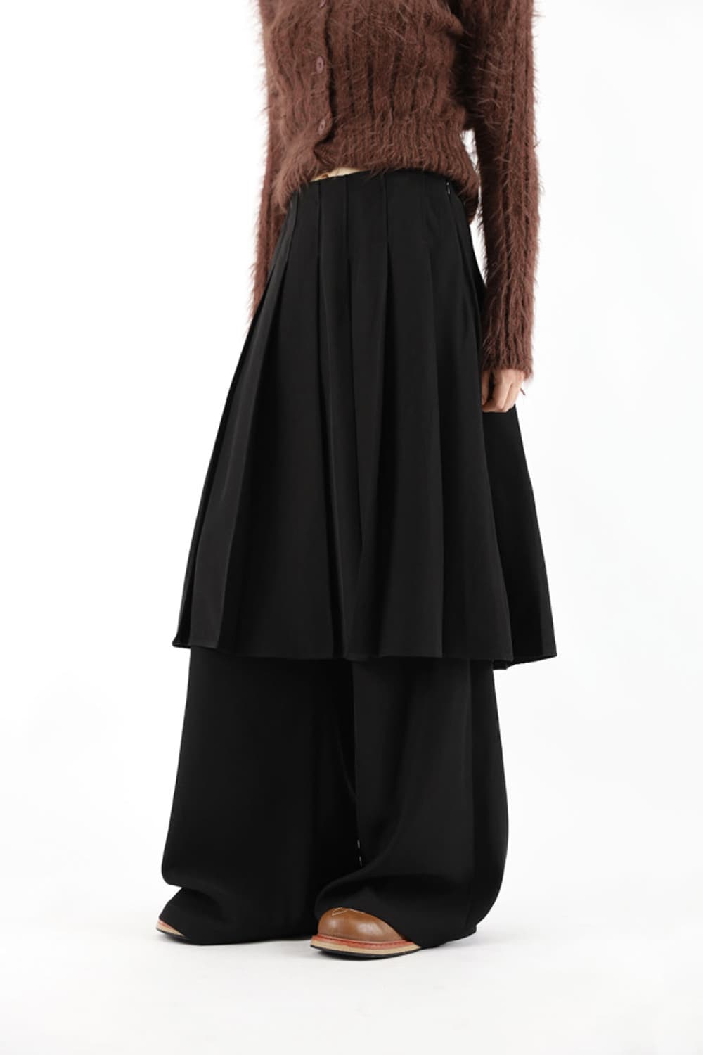 어나더랭귀지 모마 플리츠스커트 & 와이드팬츠 (레이어드스커트) 상품이미지6