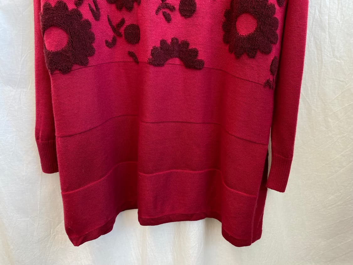 플라워 하이넥 울혼방 니트(L) 상품이미지4