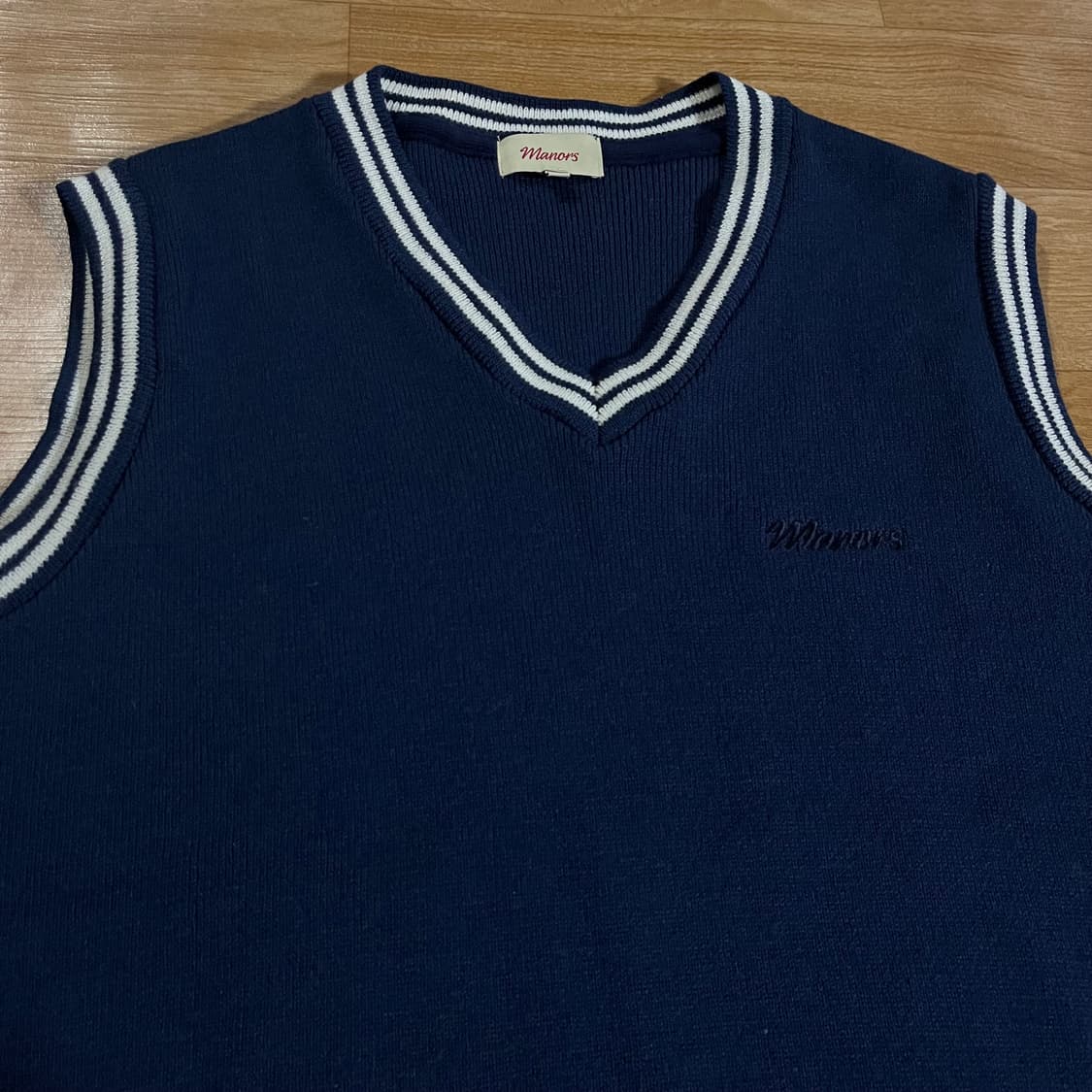 [110] 매너스골프 니트 베스트 네이비 상품이미지4