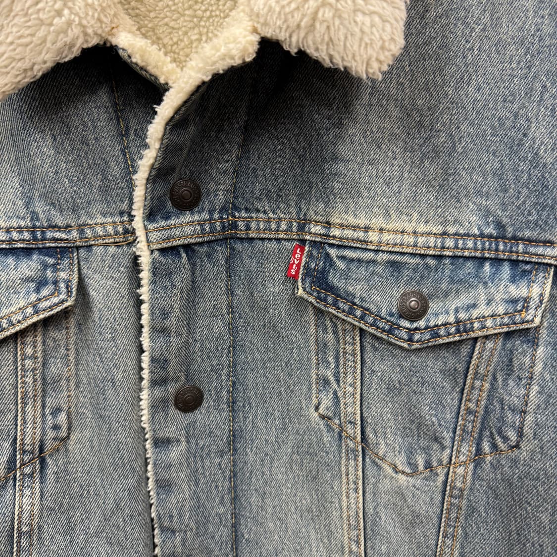 리바이스 타입 3 쉐르파 연청 워싱 데님 트러커 자켓 L 상품이미지5