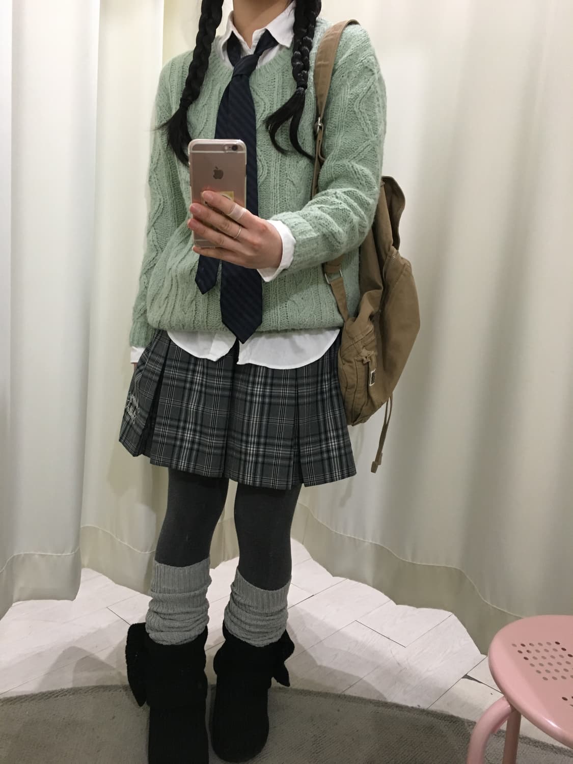 Merry smile check skirt 상품이미지3