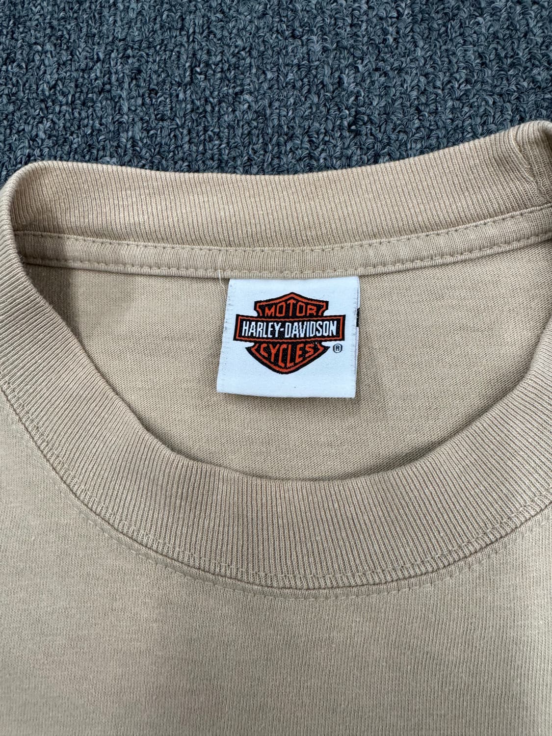 L)00’s할리데이비슨 빈티지 플레임 프린팅 베이지 롱슬리브 상품이미지6