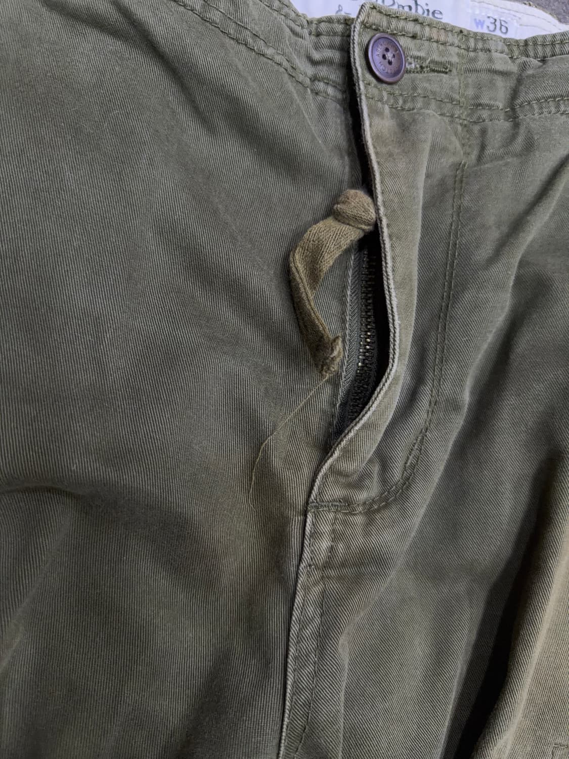 아베크롬비 빈티지 절개 카고팬츠 카키 36 상품이미지4