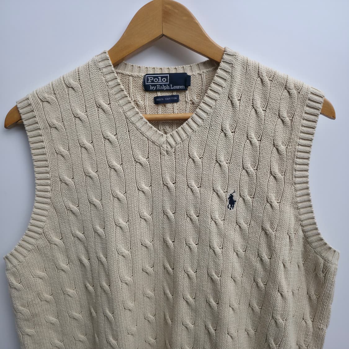 [L] 폴로 랄프로렌 케이블 니트 베스트 아이보리 상품이미지2