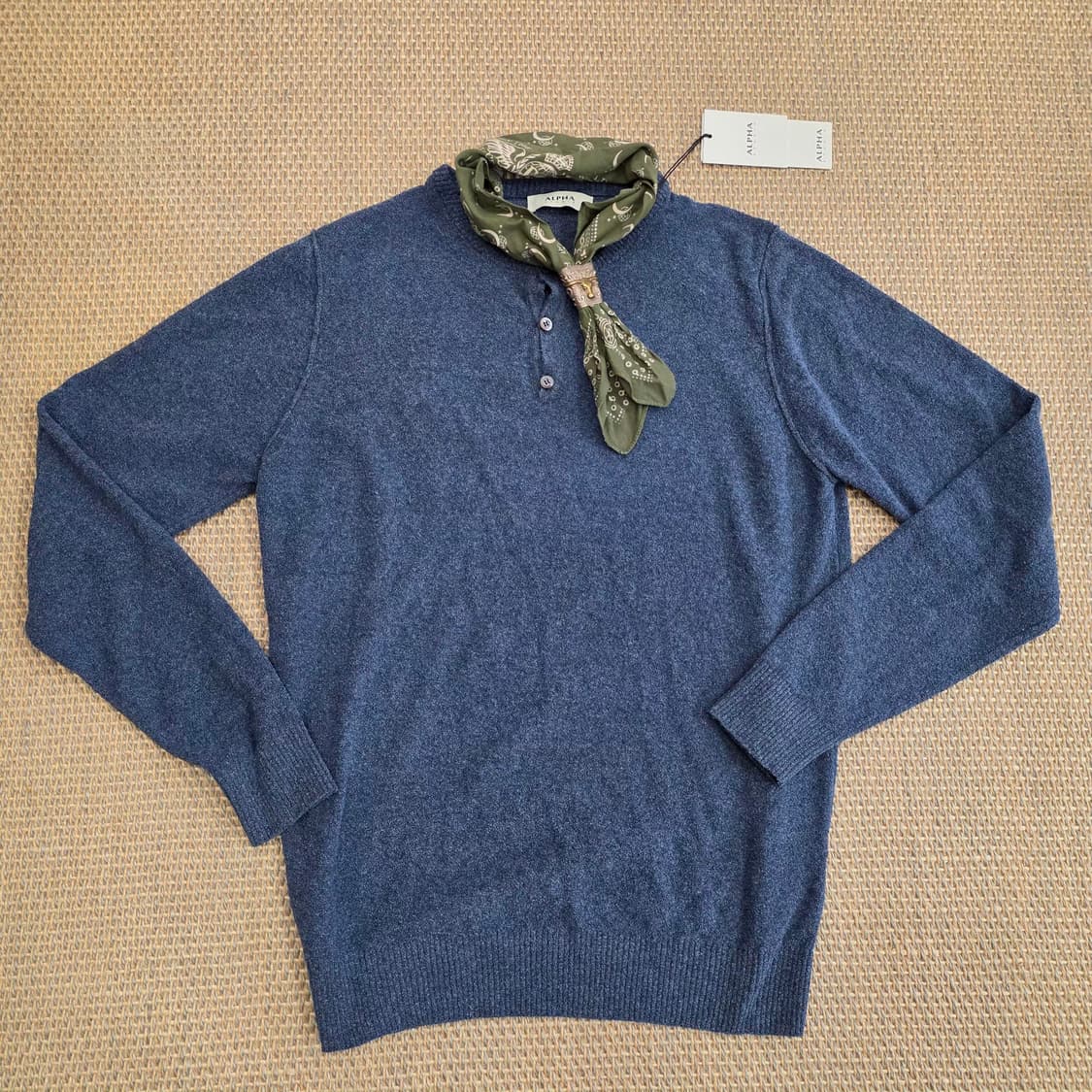 Alpha Studio 최상급 헨리넥 코튼 니트 티셔츠 상품이미지10