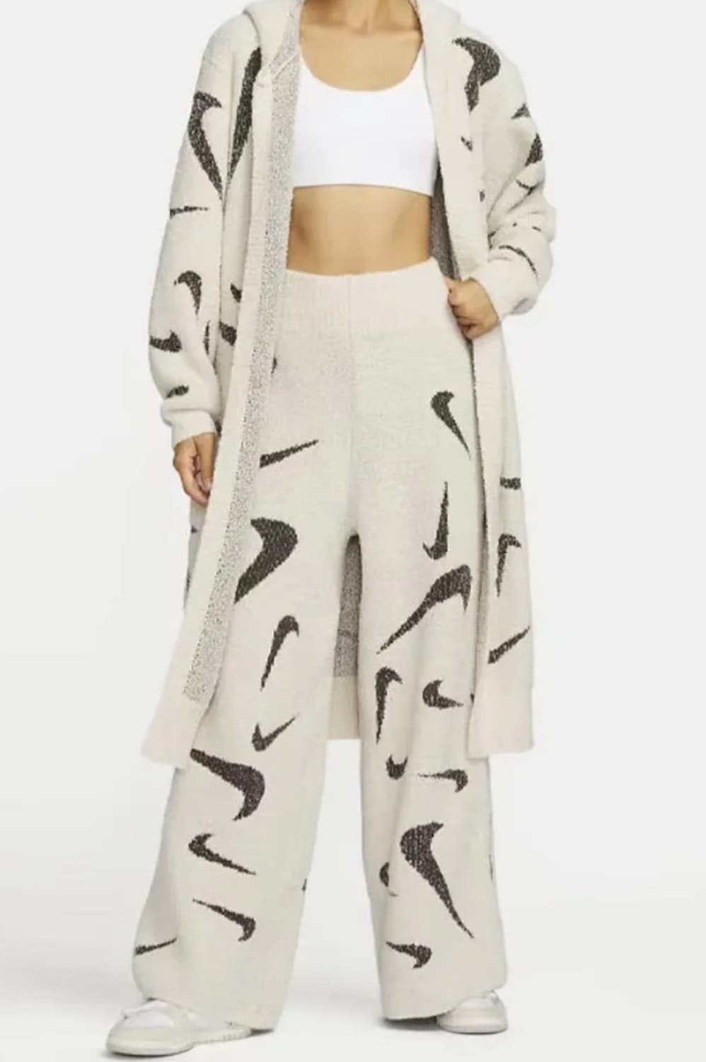 나이키 피닉스 코지 부클레 하이웨이스트 와이드 니트 팬츠 상품이미지1