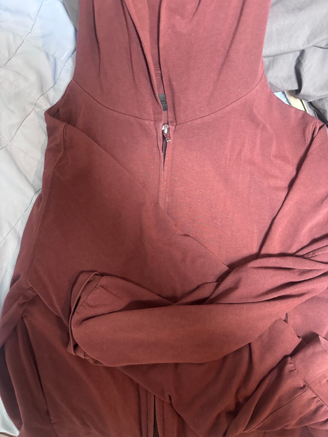 머듈 후드집업 버건디 사이즈1 상품이미지2